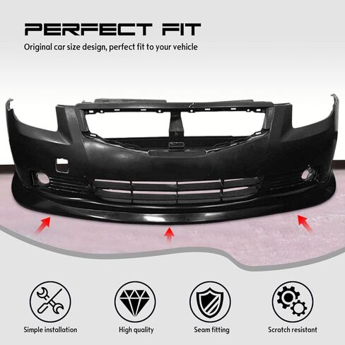 Front Bumper Lip Chin Spoiler, Compatible with 2007-2009 Nissan Altima Coupe, MDP Style Flexible Polyurethane(PU) Front Lower Splitter Protector, Unpainted Black, 1PC in Saudi Arabia