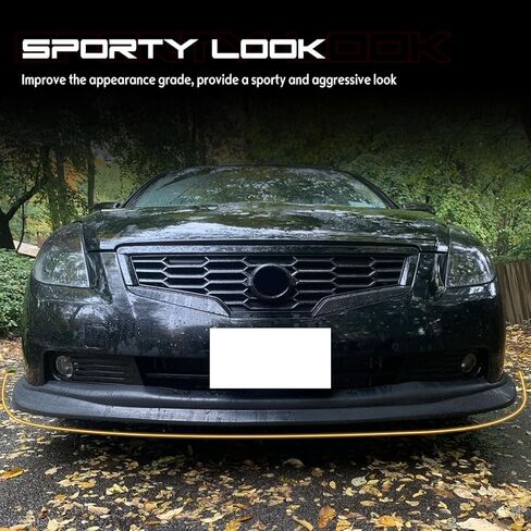 Front Bumper Lip Chin Spoiler, Compatible with 2007-2009 Nissan Altima Coupe, MDP Style Flexible Polyurethane(PU) Front Lower Splitter Protector, Unpainted Black, 1PC in Saudi Arabia