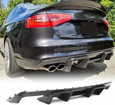 Rear Bumper Diffuser Fits for Audi S4 Sedan 2013 2014 2015 Carbon Fiber CF Lower Bumper Lip Spoiler Body Kit in Saudi Arabia