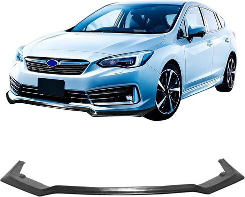IKON MOTORSPORTS Front Bumper Lip, Compatible with 2020-2023 Subaru Impreza 4DR Sedan 5DR Hatchback, IKON 6 Style Unpainted Black PU Poly Urethane Air Dam Chin Spoiler Protector Splitter 1PC Body Kit in Saudi Arabia