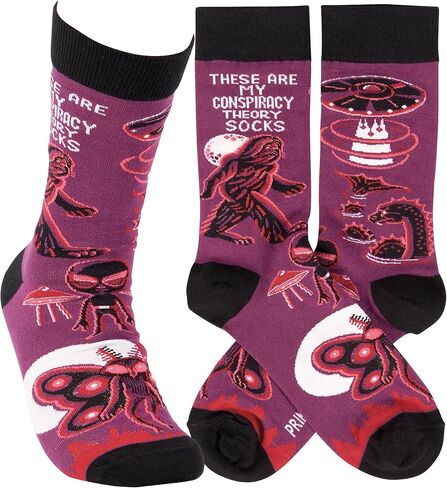 Primitives by Kathy Novelty Socks - Conspiracy Theory Socks, One Size, Unisex, LOL Collection in Saudi Arabia