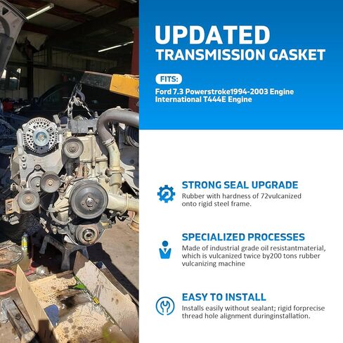 Oil Pan Gasket with Rigid Core Compatible with Moroso 27293 for Ford 7.3 Powerstroke 1994 to 2003 and International T444E Engines Oil Resistant Material Leak Free Design Easy Installation in Kuwait