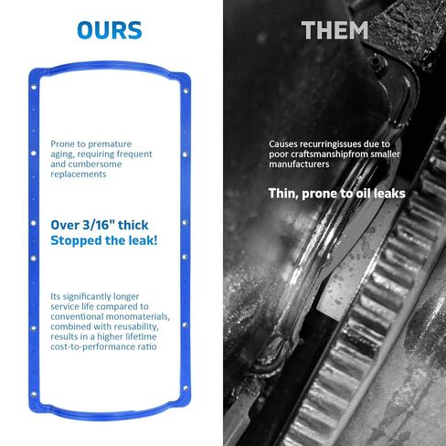 Oil Pan Gasket with Rigid Core Compatible with Moroso 27293 for Ford 7.3 Powerstroke 1994 to 2003 and International T444E Engines Oil Resistant Material Leak Free Design Easy Installation in Kuwait