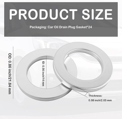24PCS 14mm Car Oil Drain Plug Gasket Replacement OEM 94109-14000,Aluminum Car Oil Plug Crush Washer Compatible with Honda Acura,Sturdy Cars Oils Drain Plugs Washer Provides Sealing in Kuwait