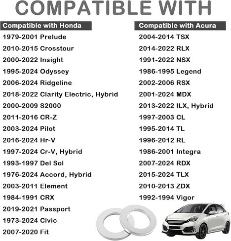 24PCS 14mm Car Oil Drain Plug Gasket Replacement OEM 94109-14000,Aluminum Car Oil Plug Crush Washer Compatible with Honda Acura,Sturdy Cars Oils Drain Plugs Washer Provides Sealing in Kuwait