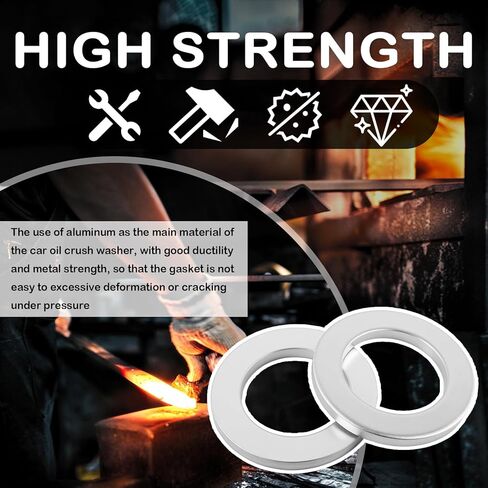 24PCS 14mm Car Oil Drain Plug Gasket Replacement OEM 94109-14000,Aluminum Car Oil Plug Crush Washer Compatible with Honda Acura,Sturdy Cars Oils Drain Plugs Washer Provides Sealing in Kuwait