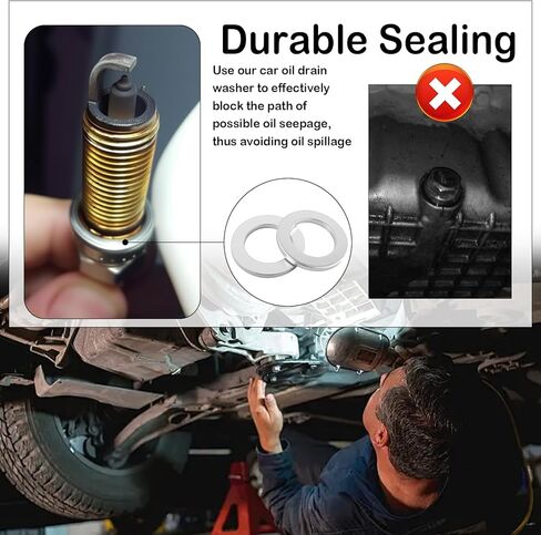 24PCS 14mm Car Oil Drain Plug Gasket Replacement OEM 94109-14000,Aluminum Car Oil Plug Crush Washer Compatible with Honda Acura,Sturdy Cars Oils Drain Plugs Washer Provides Sealing in Kuwait