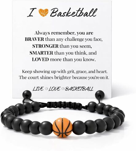 VIY Personal Card Basketball bracelet, Basketball gifts for senior night, Gifts for team, players, lover, mom, daughter, sister, friend, coach in Kuwait