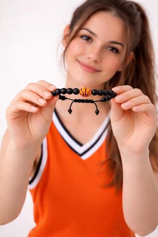 VIY Personal Card Basketball bracelet, Basketball gifts for senior night, Gifts for team, players, lover, mom, daughter, sister, friend, coach in Kuwait