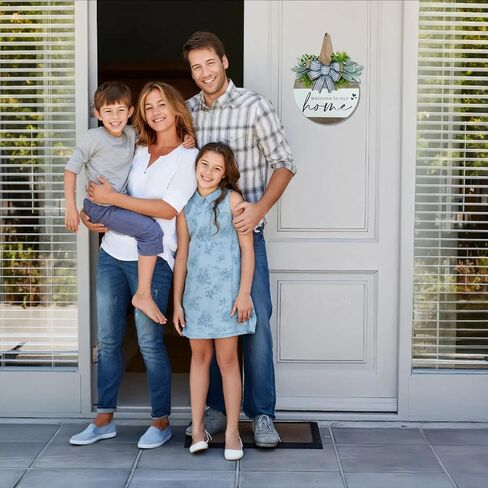 علامة ترحيب لإكليل الباب الأمامي، ديكور مزرعة ريفي حديث، أكاليل لديكور الشرفة الأمامية في الهواء الطلق، ديكورات منزلية ترحيبية، هدايا الترحيب بالمنزل الجديد لربيع وصيف الخريف وعطلات جميع الفصول in Kuwait