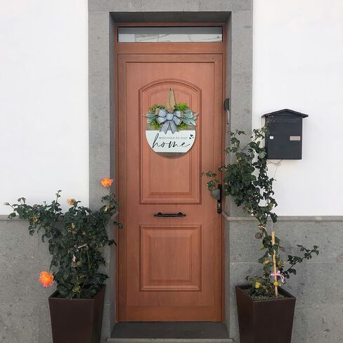 علامة ترحيب لإكليل الباب الأمامي، ديكور مزرعة ريفي حديث، أكاليل لديكور الشرفة الأمامية في الهواء الطلق، ديكورات منزلية ترحيبية، هدايا الترحيب بالمنزل الجديد لربيع وصيف الخريف وعطلات جميع الفصول in Kuwait