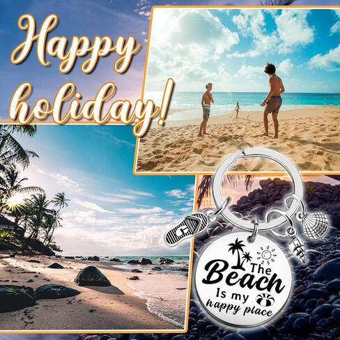 Beachy Stuff Beach Keychain Hawaii Keychain Beach Themed Gifts Palm Tree Keychains for Women Beach Lovers Gift Ideas Hawaii Themed Gifts Birthday Thanksgiving Easter in Kuwait