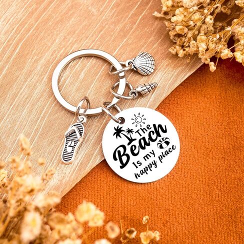 Beachy Stuff Beach Keychain Hawaii Keychain Beach Themed Gifts Palm Tree Keychains for Women Beach Lovers Gift Ideas Hawaii Themed Gifts Birthday Thanksgiving Easter in Kuwait