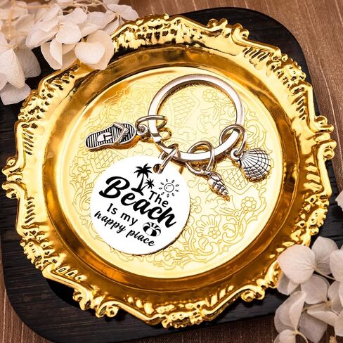 Beachy Stuff Beach Keychain Hawaii Keychain Beach Themed Gifts Palm Tree Keychains for Women Beach Lovers Gift Ideas Hawaii Themed Gifts Birthday Thanksgiving Easter in Kuwait