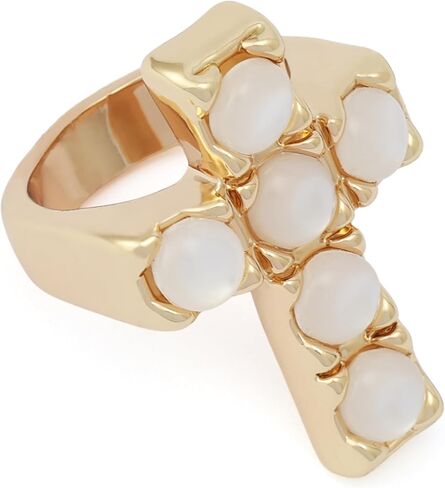 Robert Lee Morris Soho Jewelry Women's Mother of Pearl Cross Band Ring in Saudi Arabia