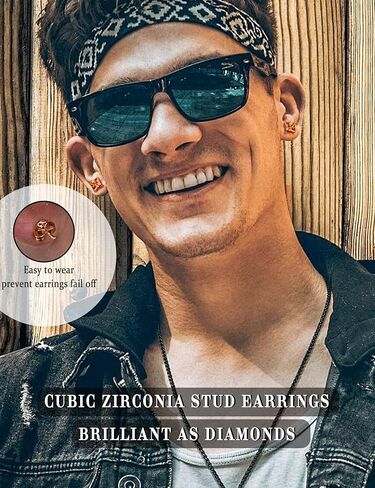 jerywe 5 أزواج 316l الجراحية الصلب مكعب زركونيا أقراط للنساء الرجال هيبوالرجينيك تشيكوسلوفاكيا القرط مداخن رائعة مقلد الماس مربع جولة الدمعة هالة الأقراط للنساء العصرية in Kuwait