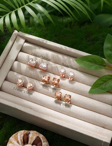 jerywe 5 أزواج 316l الجراحية الصلب مكعب زركونيا أقراط للنساء الرجال هيبوالرجينيك تشيكوسلوفاكيا القرط مداخن رائعة مقلد الماس مربع جولة الدمعة هالة الأقراط للنساء العصرية in Kuwait