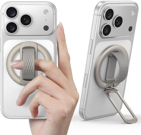 حامل مقبض هاتف مغناطيسي من Lamicall لـ MagSafe - [حلقة سيليكون ناعمة] حامل حلقي من سبائك الزنك للهاتف الخلوي العمودي، ملحقات قبضة يد مغناطيسية لسلسلة iPhone 12-17، أخرى مع حلقة معدنية in Saudi Arabia