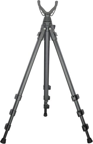 Lightweight Shooting Tripod for Rifles with 360° V-Yoke Rest,Adjustable Height Hunting Tripod Shooting Stick for Hunting,Lever Lock 21.25-69.3 Inches,Includes Bubble Level and Carry Bag in Saudi Arabia