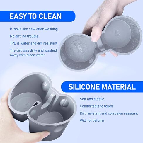 1 PC Insert Car Console Cup Holder, Anti-Slip Waterproof TPE Vehicle Interior Accessories, Durable Automotive Center Console Organizer Replacement Compatible with Model Y/3 (Black) in Saudi Arabia