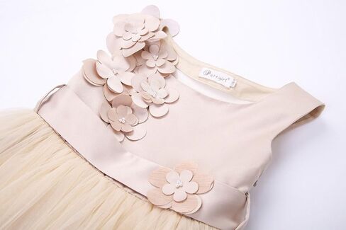 Pettigirl Girl's Party Tulle Dress with Floral Patch Mesh at Back in Saudi Arabia