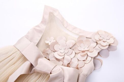 Pettigirl Girl's Party Tulle Dress with Floral Patch Mesh at Back in Saudi Arabia