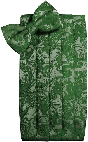 Hunter Green Paisley Cummerbund and Bow Tie in Saudi Arabia