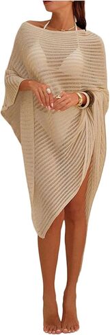 SHENHE Women's Swimsuit Coverups Crochet Poncho Dress Sheer Bathing Suit Beach Cover Up in Saudi Arabia