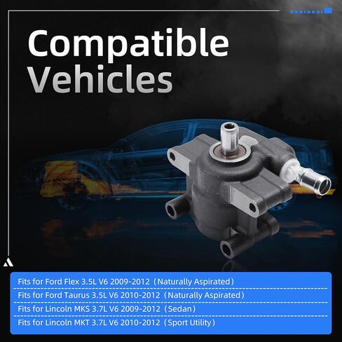 20-387 Power Steering Pump for Ford Flex/Taurus 2009-2012, for Lincoln MKS/MKT 2009-2012, 3.5L 3.7L V6, Power Assist Pump Replace# 20387, 96387, 5212-1926A-F, 52121926AF, 8A8Z-3A674-A in Saudi Arabia