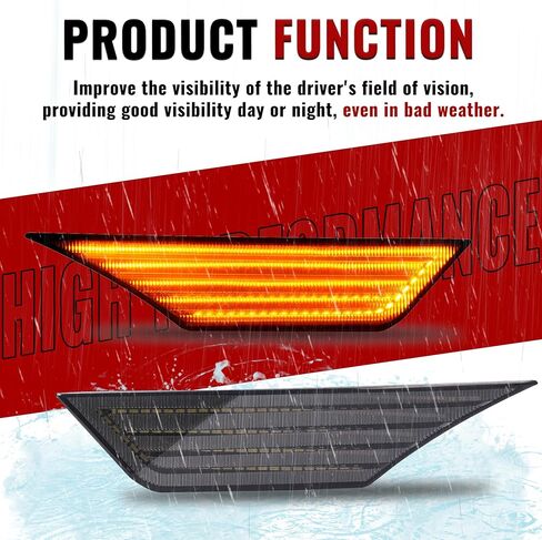HECASA زوج LED ضوء علامة الجانب الأمامي متوافق مع 2016-2021 Honda Civic كوبيه سيدان هاتشباك مؤشر الحاجز مصباح بدوره إشارة الضوء مصباح 2 قطعة جانب السائق والركاب - عدسة الدخان in Saudi Arabia
