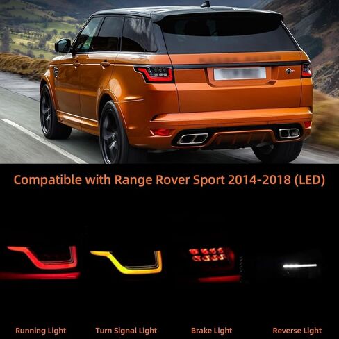 Pair Tail Lights Assembly w/Bulbs Compatible with Range Rover Sport 2014-2018 Rear Tail Lamp Taillight Left & Right Replace LR043974 LR043976 in Saudi Arabia