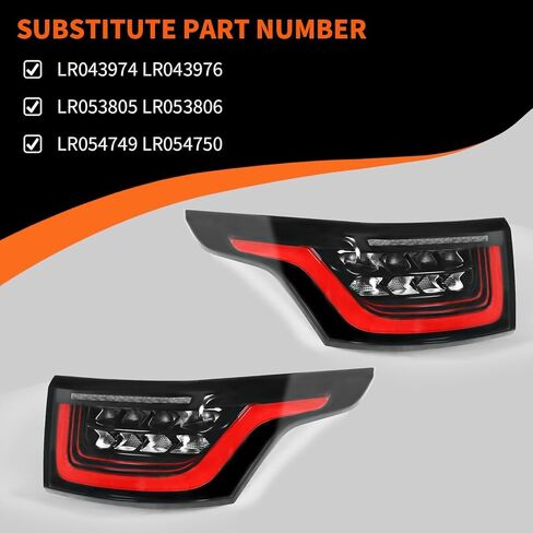 Pair Tail Lights Assembly w/Bulbs Compatible with Range Rover Sport 2014-2018 Rear Tail Lamp Taillight Left & Right Replace LR043974 LR043976 in Saudi Arabia