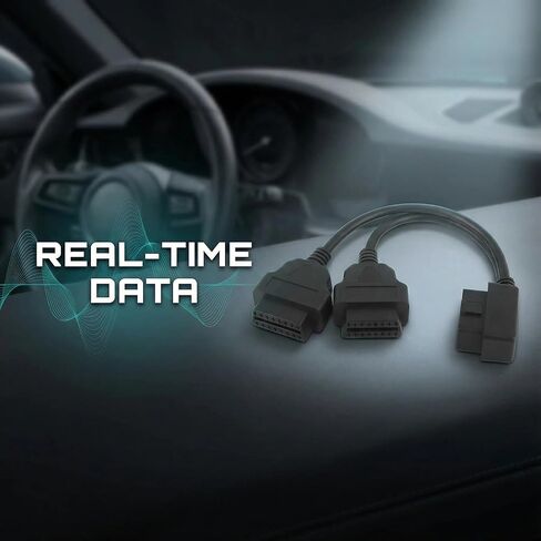 مقسم obd2 16 دبوس، كابل تمديد obd ii، محول كابل تمديد 1 ذكر إلى 2 أنثى، يناسب جميع واجهات obd ii القياسية (أسود) in Saudi Arabia