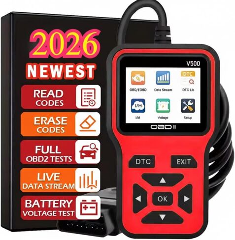 V500 OBD2 Scanner Diagnostic Tool, Professional Code Reader with Live Data Stream, DTC Lookup, I/M Readiness, O2 Sensor Test, EVAP System Test, Vehicle Info Display in Saudi Arabia