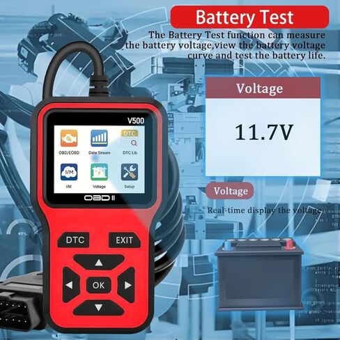 V500 OBD2 Scanner Diagnostic Tool, Professional Code Reader with Live Data Stream, DTC Lookup, I/M Readiness, O2 Sensor Test, EVAP System Test, Vehicle Info Display in Saudi Arabia