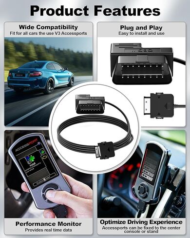 OBD2 OBDII Cable Adapter for Access Port Compatible with Cord V3 Sub-aru Ford VW WRX STI Focus BMW Evo, OBDII Power Cable for All Cars That use V3 Accessports OBD2 Diagnostic Cable in Saudi Arabia