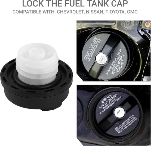 قفل خزان الوقود بغطاء الغاز مع غطاء قفل المفتاح متوافق مع 4Runner Silverado 1500 2500 3500 Nissan GMC Buick استبدال #10504 77300-47020 لخزان الوقود in Kuwait