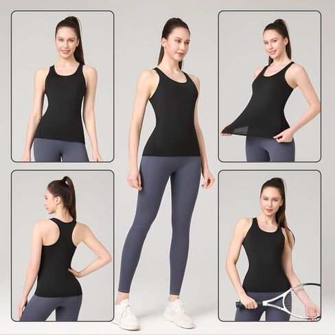Workout Tank Tops for Women 3Pack Athletic Racerback Sports Compression Sleeveless Dry Fit Shirts in Saudi Arabia
