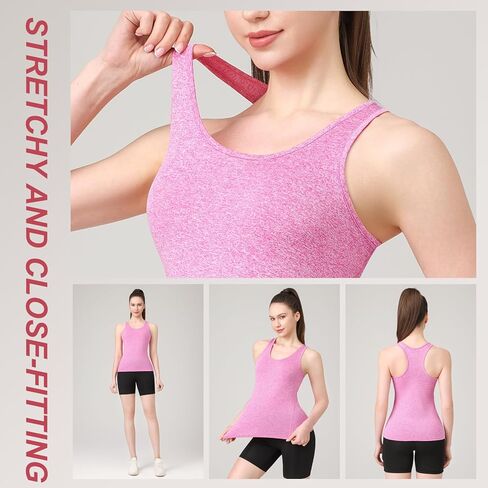Workout Tank Tops for Women 3Pack Athletic Racerback Sports Compression Sleeveless Dry Fit Shirts in Saudi Arabia