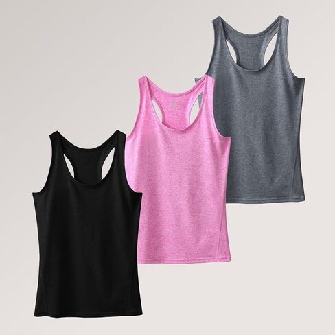 Workout Tank Tops for Women 3Pack Athletic Racerback Sports Compression Sleeveless Dry Fit Shirts in Saudi Arabia