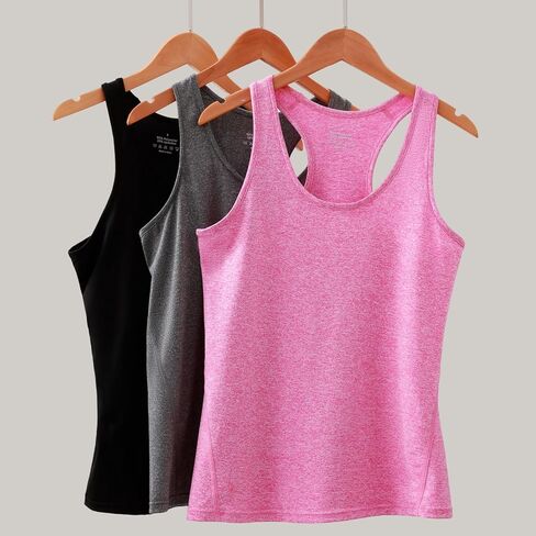 Workout Tank Tops for Women 3Pack Athletic Racerback Sports Compression Sleeveless Dry Fit Shirts in Saudi Arabia