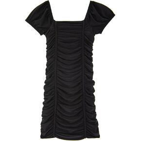 فستان حفلات Cheryl Creations Kids Amelia بأكمام قصيرة مكشكش للحفلات، أسود، للفتيات 7-16 in Kuwait