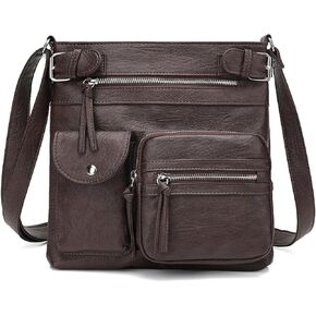 حقيبة كروس للنساء من كولي بوير، محفظة جلدية مع حزام قابل للتعديل وحقيبة كتف خفيفة الوزن مع جيوب بسحاب in Kuwait