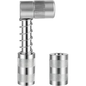 90 Degree Grease Coupler Adapter, Durable Stainless Steel Right Angle Grease Gun Tip for Tight Spaces, Compatible with Standard Grease Couplers and Zerk Fittings for Car, Truck Farm and Industrial Use in Kuwait