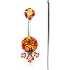 Hypoallergenic ASTM F136 G23 Titanium Internally Threaded 14G 10mm Belly Button Rings Petite Navel Bezel CZ Ring for Women Body Piercing Jewelry With Changing Tool Tapper in Kuwait