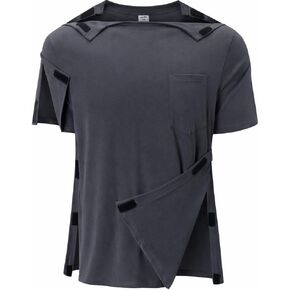 قميص جراحة الكتف الرجالي مفتوح بالكامل من الجانب للكتف وأكمام قصيرة للتعافي، وإغلاق علوي بخطاف وحلقة S-2XL in Kuwait