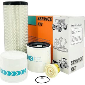 مجموعة صيانة فلتر الهواء Euro K1211-82320 مناسبة لفلتر Kubota BX22D BX23S BX23D BX1880 BX2360 BX2380 BX2230 Rep HH150-32430/HHK20-36990 فلتر الزيت/ناقل الحركة (أبيض-K1211-82320) in Kuwait