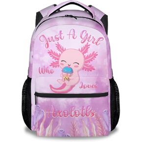 COZYAURA Kids School Backpack - 17 Inch Cute Axolotl Bookbag for Girls - Durable Pink School Bag for Elementary & Travel in Saudi Arabia