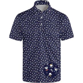 قمصان بولو جولف مضحكة للرجال مطبوعة بأكمام قصيرة، قمصان جولف رياضية بأكمام قصيرة، هدايا جولف in Kuwait