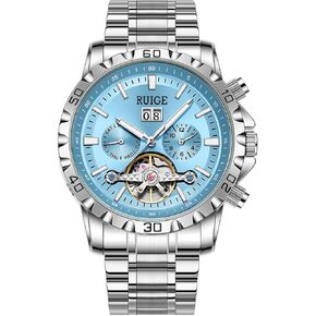RUIGE Fashion شخصية جوفاء الرجال التلقائي بالكامل ساعة ميكانيكية الفولاذ المقاوم للصدأ التقويم الرجال ضوء الليل مقاوم للماء موضة الاتجاه ساعة A3-2 in Kuwait